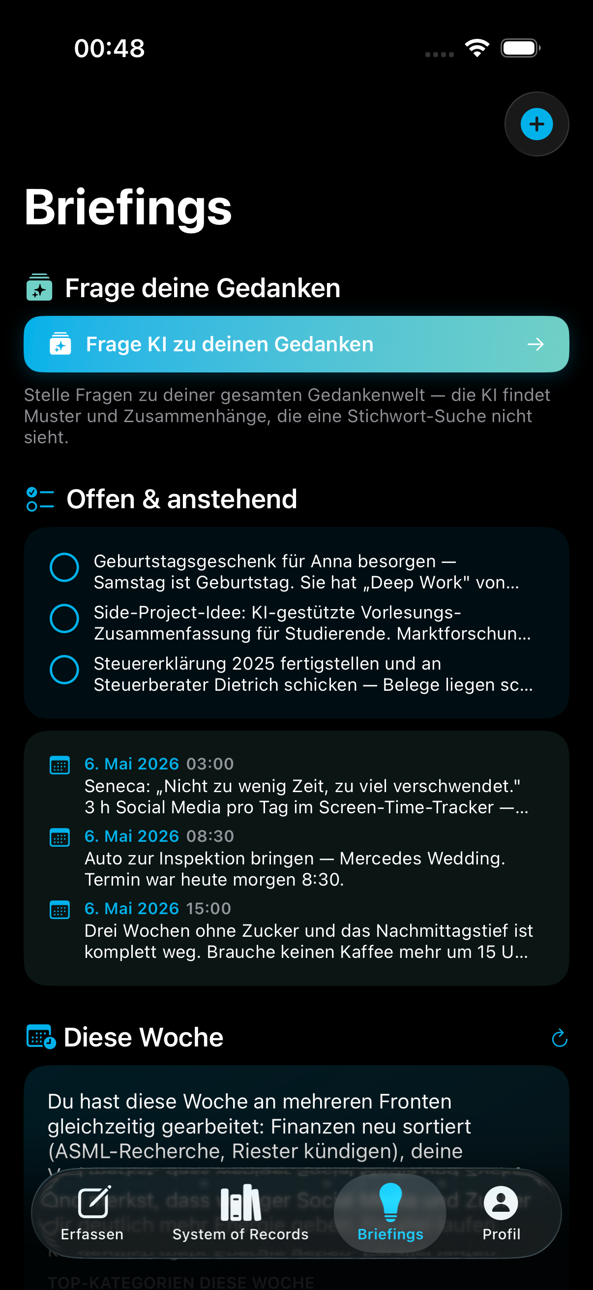 Briefings — Wochen-Digest und gemeinsame Inspirationen