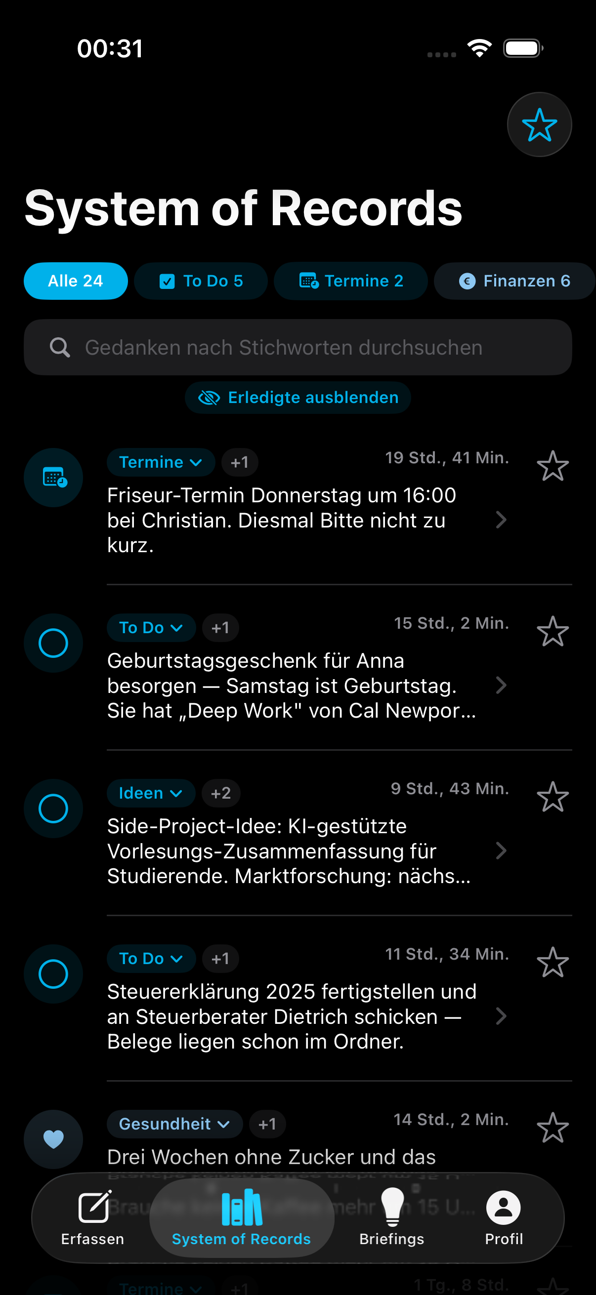 Auto-Klassifikation mit Themen-Chips im System of Records